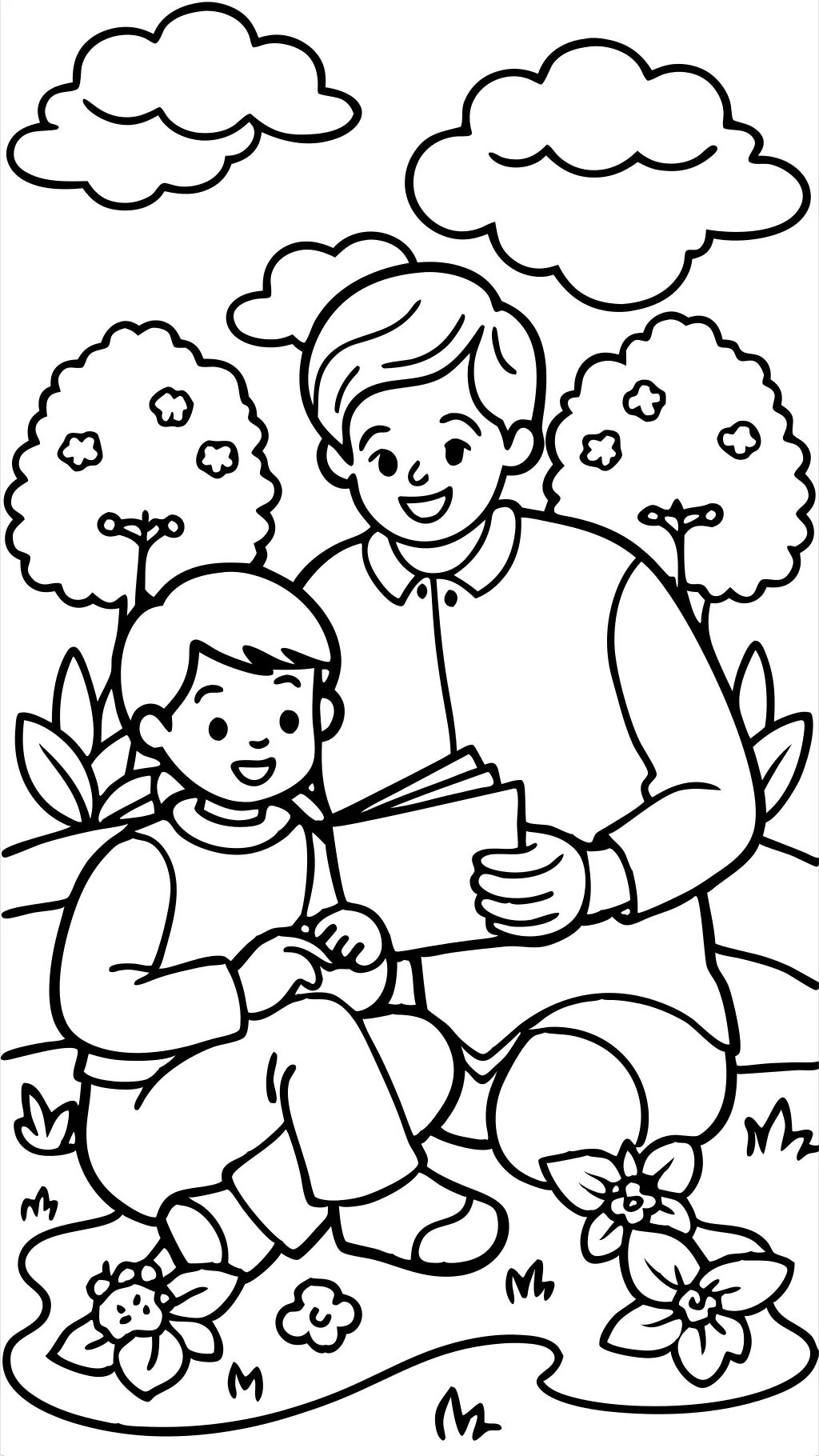 father and son coloring pages